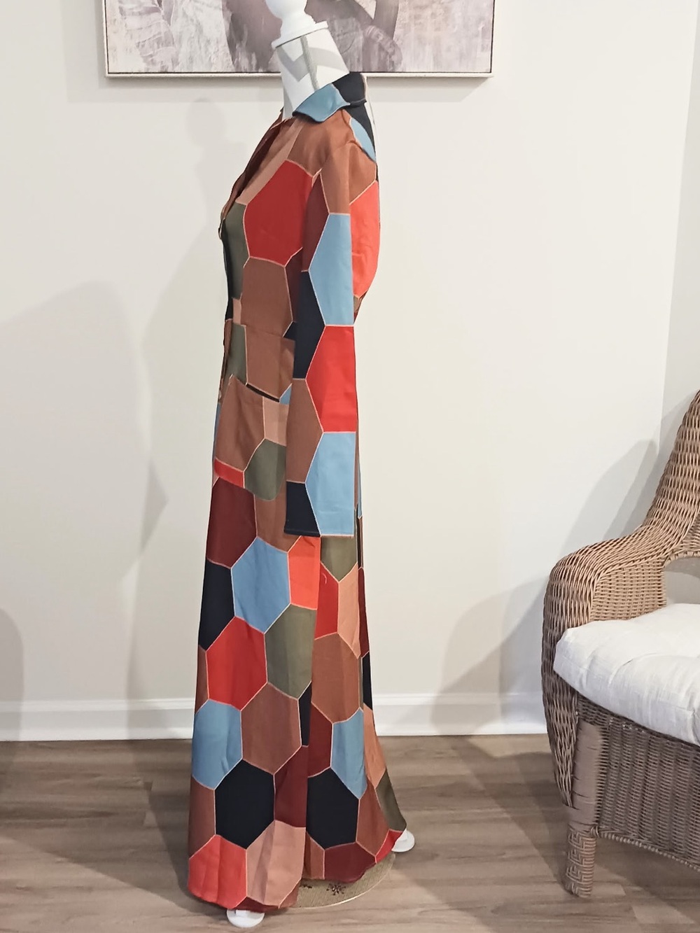 Ursime Dresses/Ursime Ankle Length A-line Colorblock Dress - Picture 4 of 9